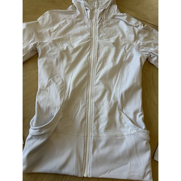 Lululemon Jacket In Flux Womens 10 Hoodie White Reversible Dance Studio Stretch - Picture 6 of 16
